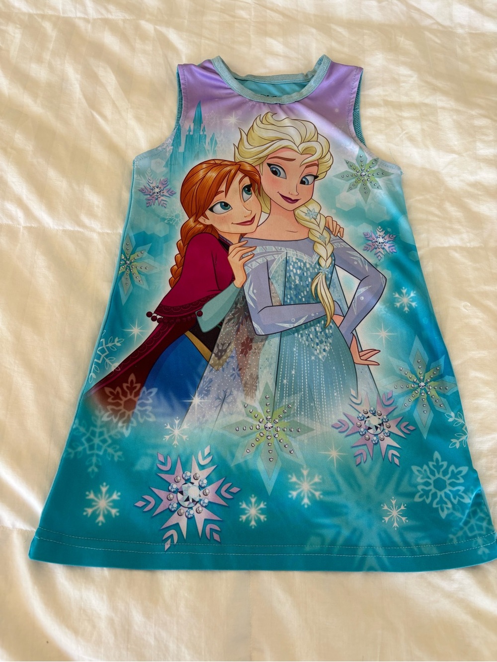 Disney Frozen Anna Elsa Girls 4T Sleeveless Pajamas Sleep Gown Dress